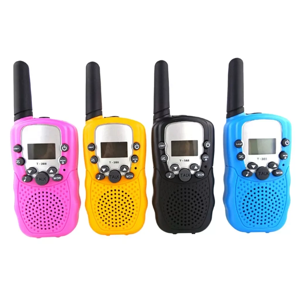 T388 UHF Two Way Radio Portable Handheld Children's Walkie Talkie with Built-in Led Torch Mini Toy Gifts for Kids Boy Girls