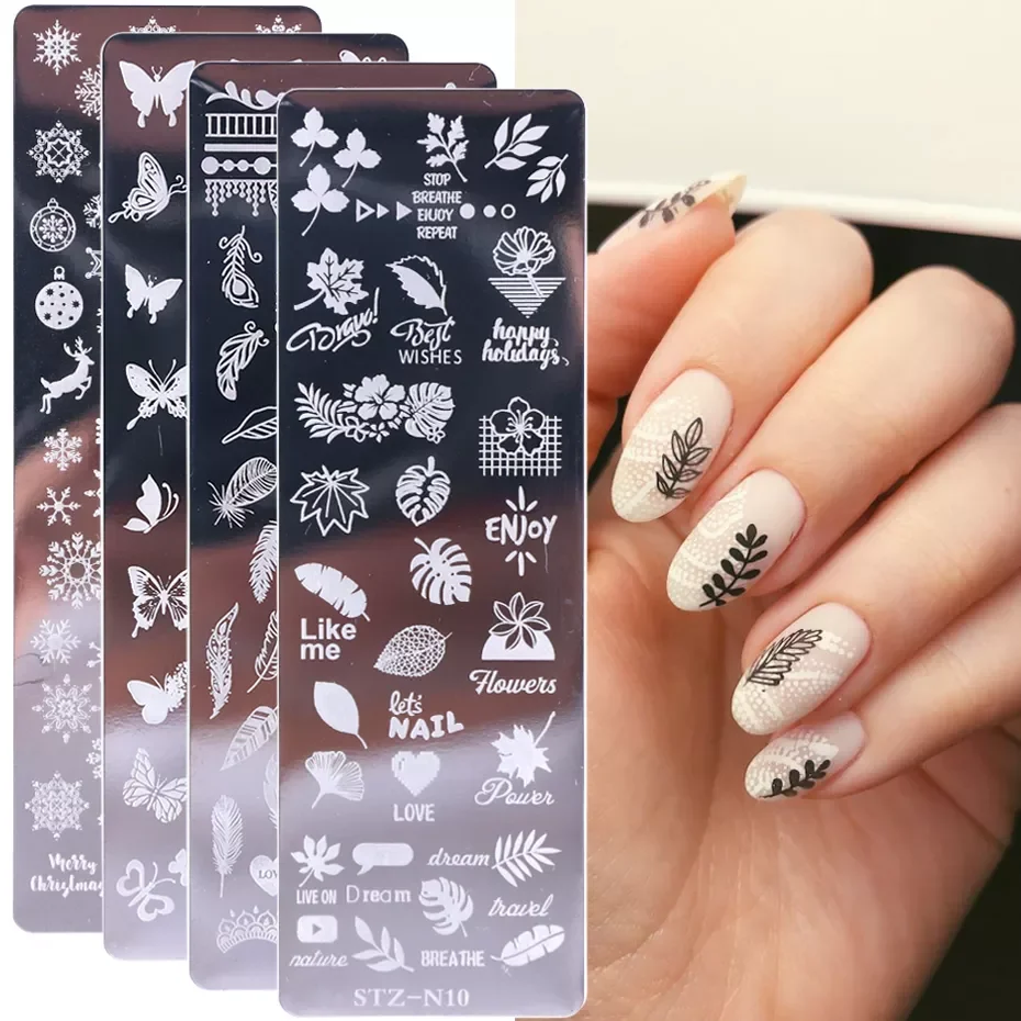 

NEW2023 Nail Stamping Plates Flower Leaf Geometry Animals Image Stamp Templates Dreamcatch Manicure Print Stencil Tools LYSTZN01