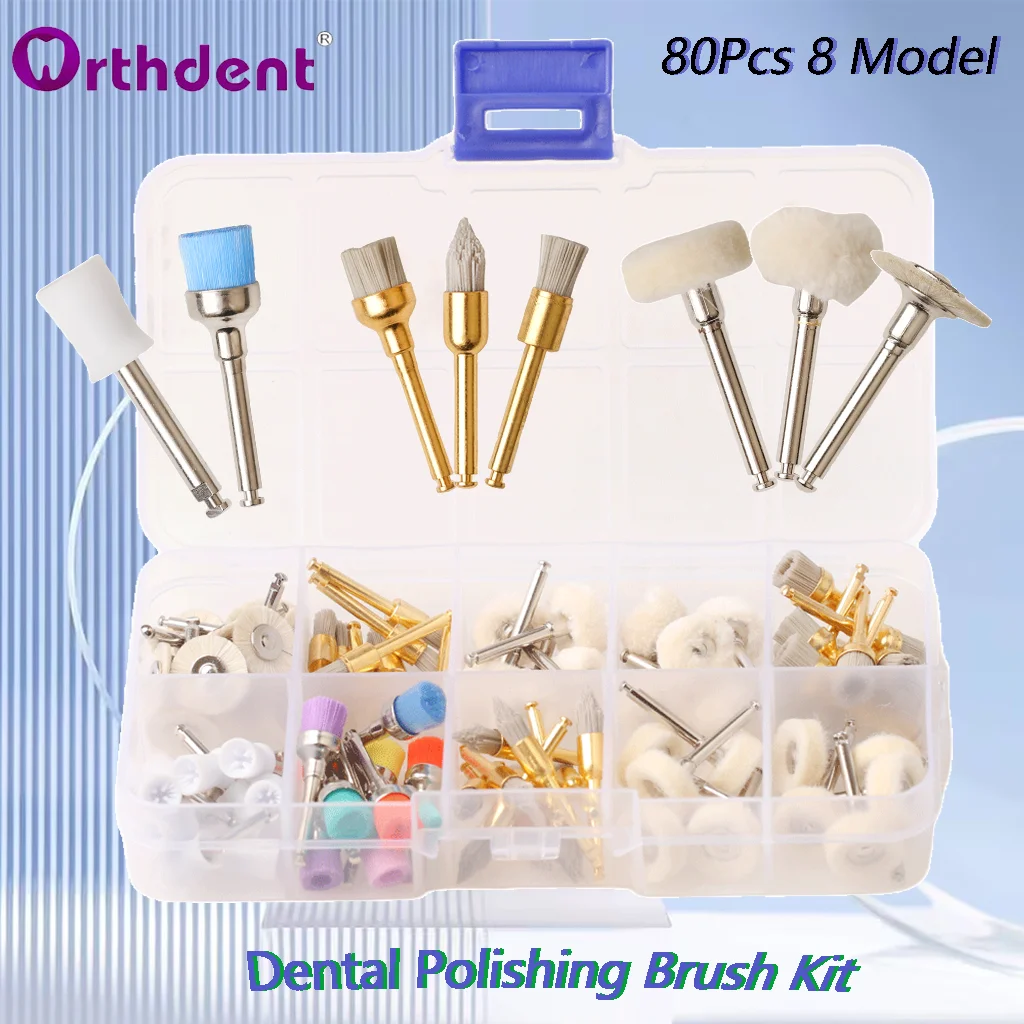 80 шт. щетка для полировки зубов резиновая нейлоновая хлопковая шерсть фетровое