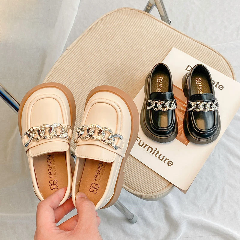 

New Spring and Autumn Korean Fashion Children's Vintage Shoes PU Summer School Shoes Soft Sole Princess Shoes Girls Kids