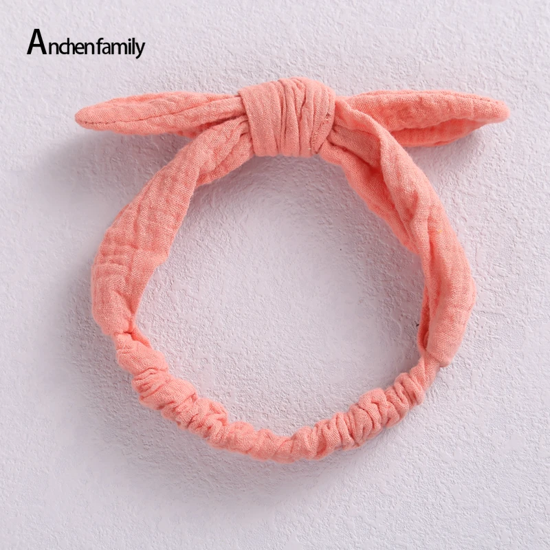 

Toddler Rabbit Ear Turban Girl Headband Cotton Linen Kids Headwear Knot Hair Accessories Baby Elastic Hair Bands Playa Ties Soft
