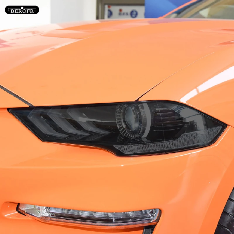 

Car Headlight Taillight Protection Tint Film Smoke Black Transparent TPU Sticker For Ford Mustang 2015-Present Shelby GT500