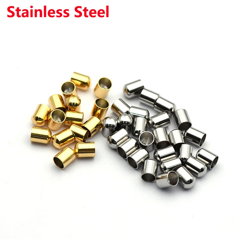 

20PCS Stainless Stee Tube Cap Clasps Round Flat Head Tube Caps for Bracelets Clasp Connections DIY Jewelry Making Findings