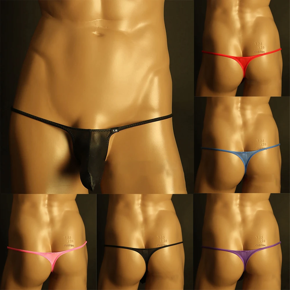 

Men's Thong Erotic Panties Sexy Bulge Pouch G-strings Thongs Solid Color Low Waist Gay Jockstrap Erotic Lingerie Briefs Panties