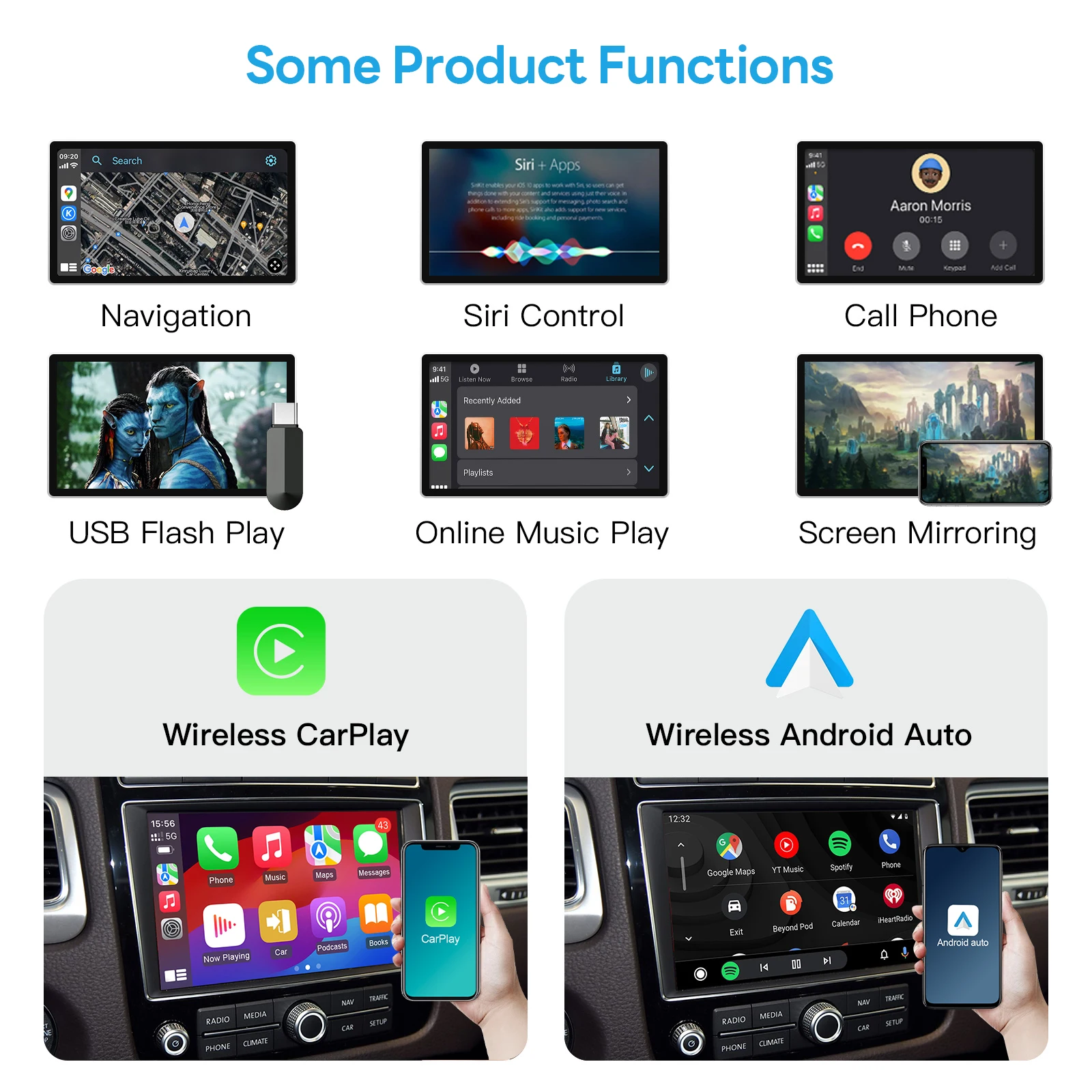 Фото Exploter ApplePie Plus2 CarPlay Android 13 8G+128G Беспроводной CarPlay Android Auto с YouTube и Netflix №4
