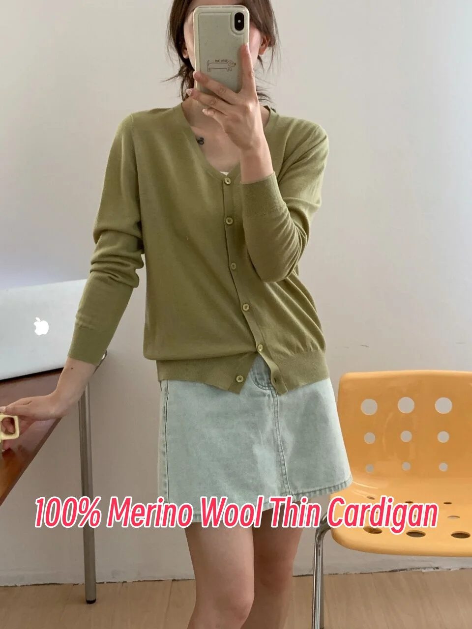 Real 100% Merino Wool Thin Cardigan Women 2025 Spring Pure Long Sleeve Knitwear 10 Colors Lady Single Breasted Knit Outwear
