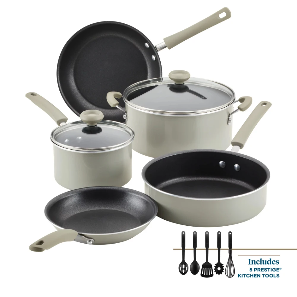 

Кухонная посуда DuraStrong с антипригарным покрытием, набор кастрюль и сковородок, 12 шт., серого цвета