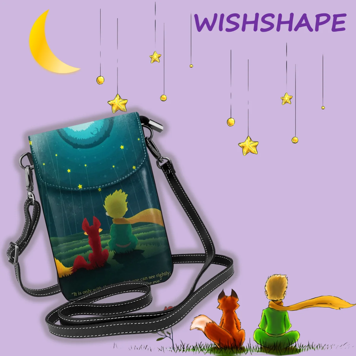 Сумка на плечо с изображением лисы Маленького принца новые модные студенческие