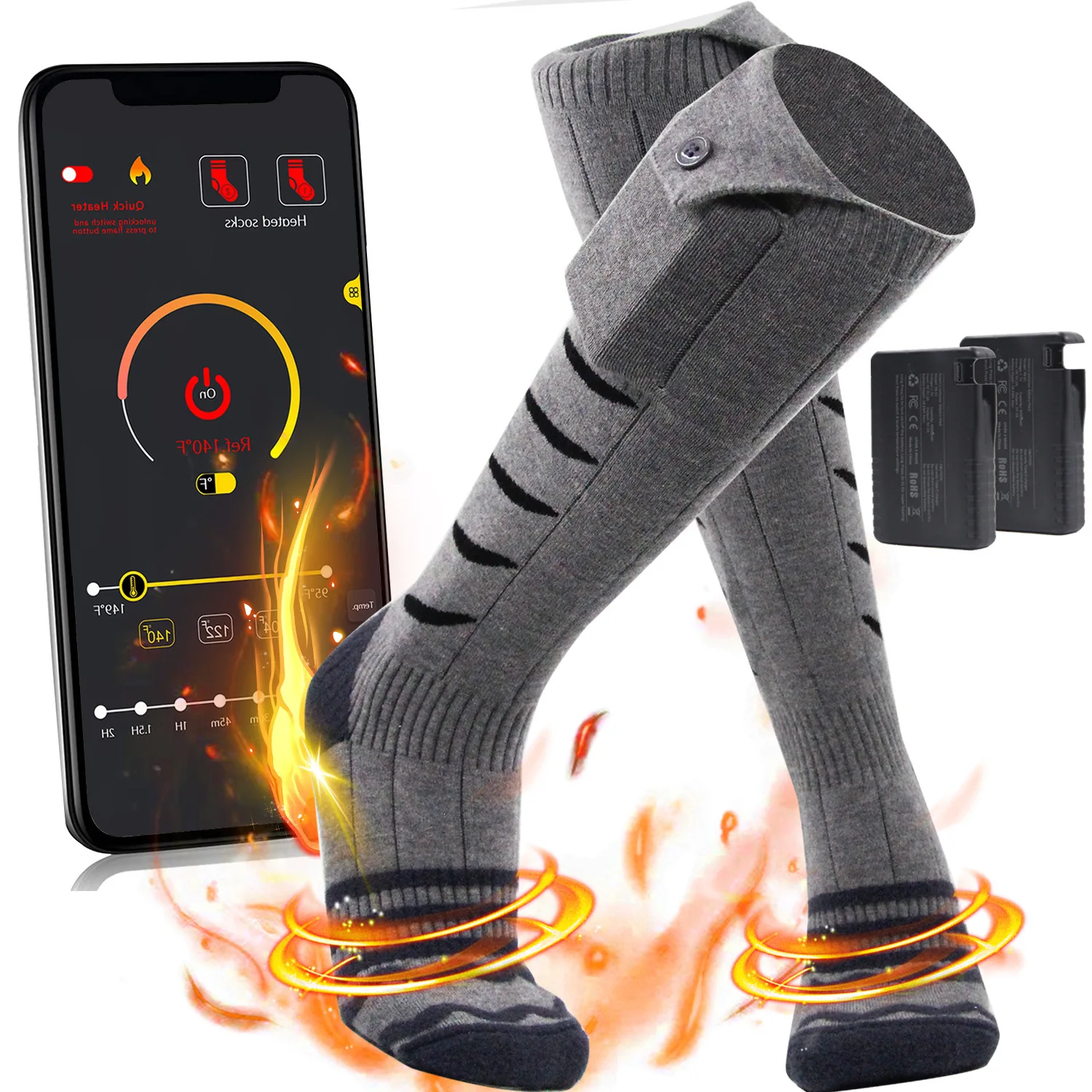 

New app temperature control heating socks usb charging heating socks for men and women warm heating socks Individual warmth