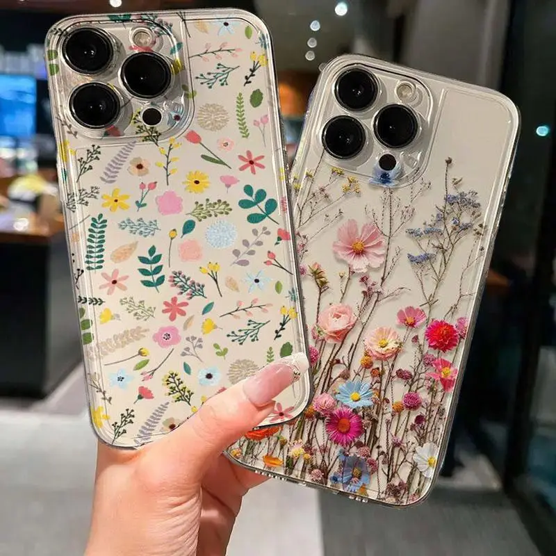 Винтажный чехол с принтом цветов и листьев для VIVO Y03 Y22S Y17S Y15S Y33 Y16 Y35 Y36 Y21 2021 Y21S Y33S Y28