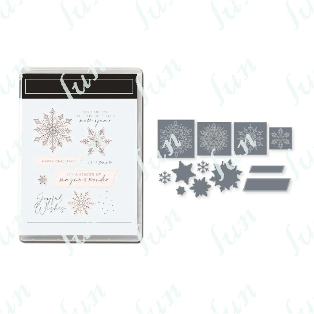 

Hot Sale New Happy Christmas Snowflake Metal Cut Dies Clear Stamps Seal Diy Scrapbook Paper Cards Embossing Coloring Decor Molds