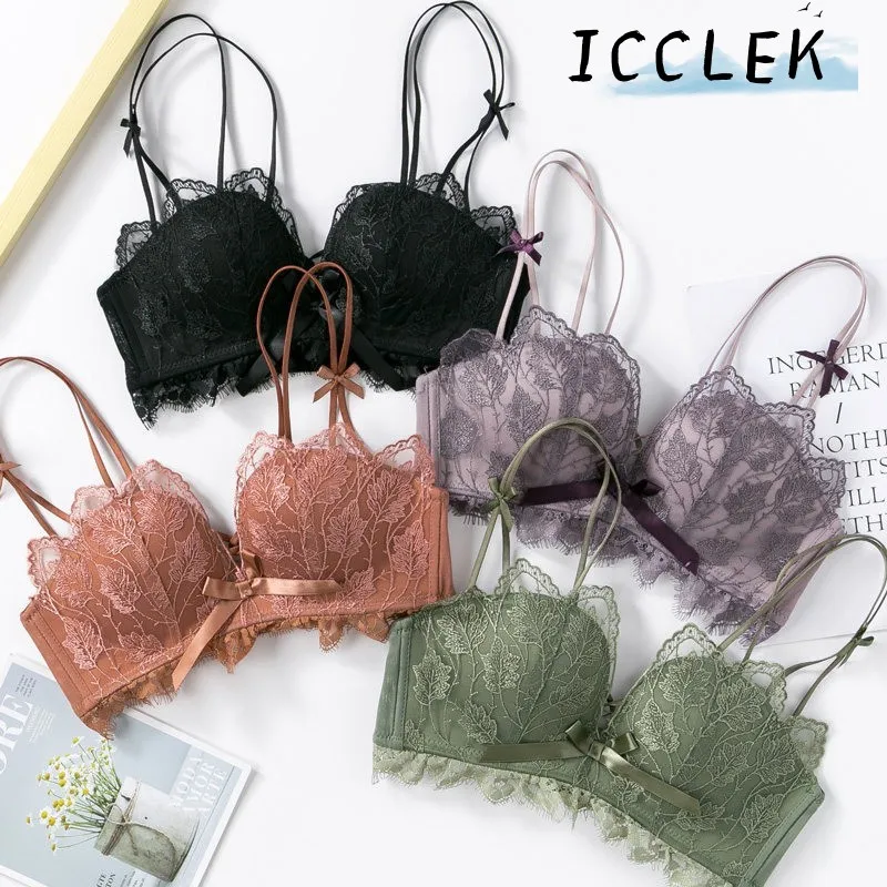 

ICCLEK Beauty Back Sexy Women's Underwear Sweety Lace Push-up Bra Female Brassiere Embroidery Lingerie Adjustable bras