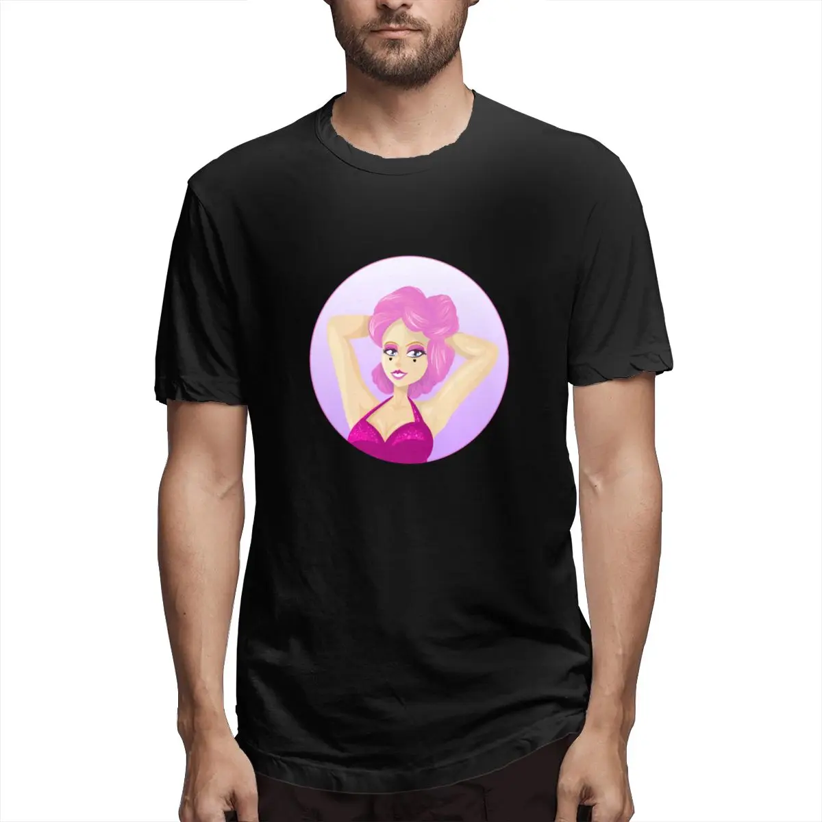 

Egirl мультфильм лицо со стильным платьем 2022 мужская летняя футболка большого размера печатная уличная одежда