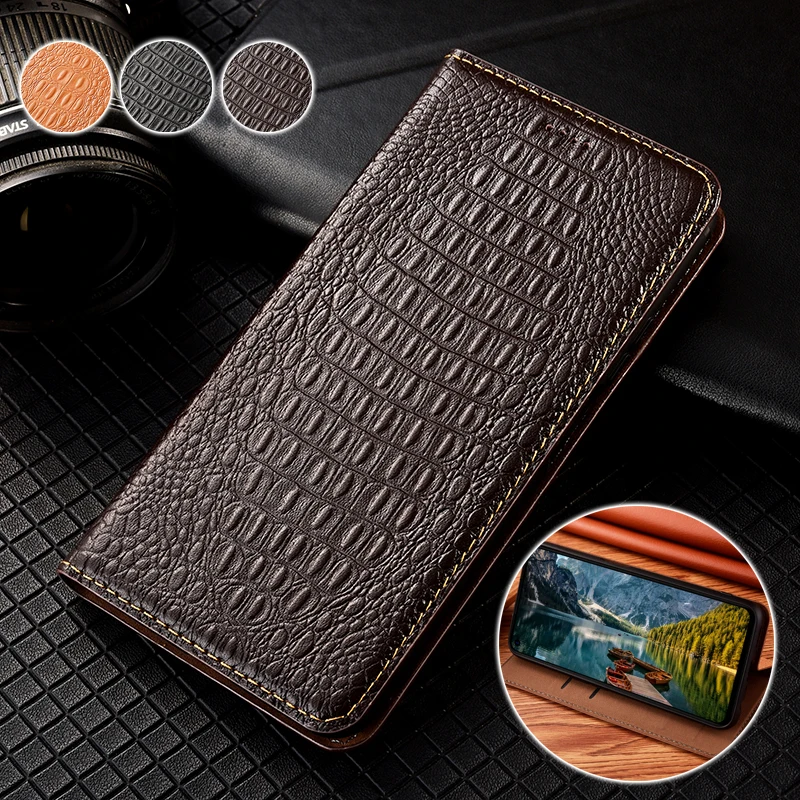 

Luxury Genuine leather Phone Cases For OPPO Realme C55 C20A C21 C21Y C25 C25S C25Y C30S C31 C33 C35 4G Flip Wallet Phone cover