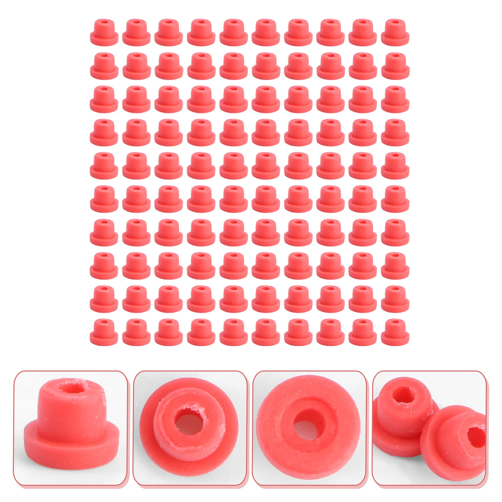 

Rubber Grommets Machine Grommets Pad For Armature Bar 100pcs ( Red )