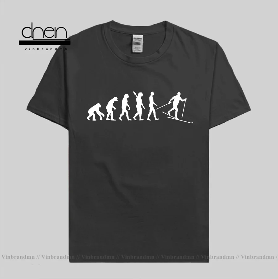 Смешная футболка для катания на лыжах в скандинавском стиле эволюции лидер