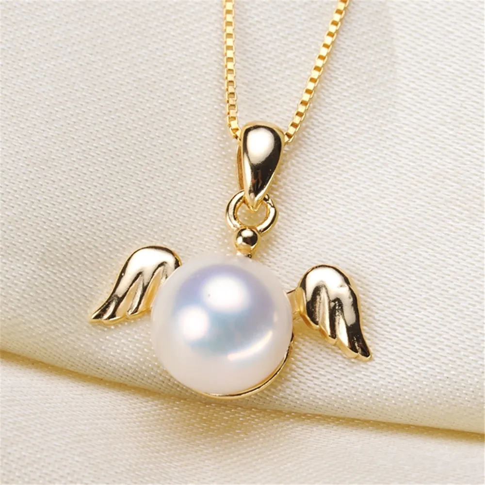 

925 Silver Half Hole Eye Pins Beads End Caps Top Drilled Pendant Bails Connector For DIY Jewelry Accessories No Pearl No Chain