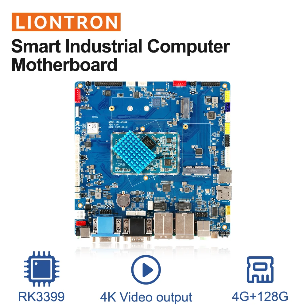Плата разработки Liontron Mini ITX Ethernet-порты с двумя Гбит/с на базе RK3399 Soc для