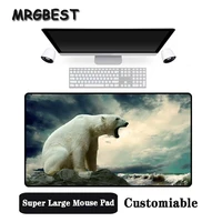 mrgbest big promotion large size multi size locked mouse pad cool polar bear animal pattern pc computer notebook desk mat