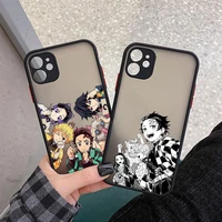 kimetsu no yaiba demon slayer anime phone case matte transparent for iphone 11 12 13 7 8 plus mini x xs xr pro max cover