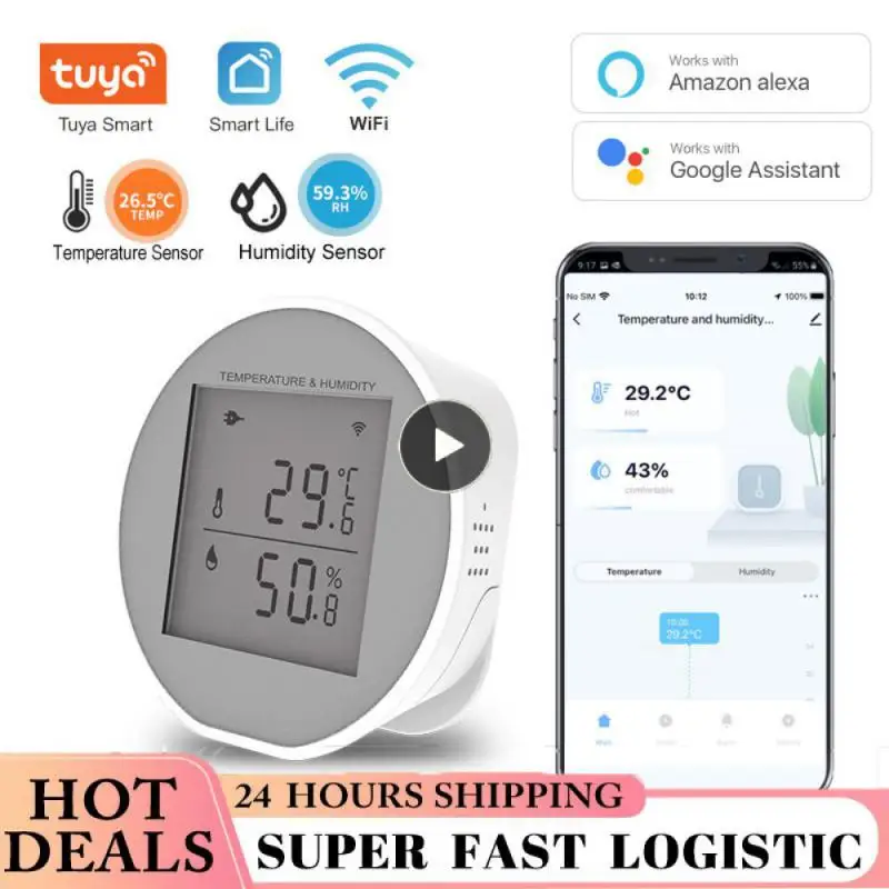 

For Air Conditioner Sensor Tuya Smart Display Supports Usb Power Supply Indoor Hygrometer With Temperature And Humidity Lcd