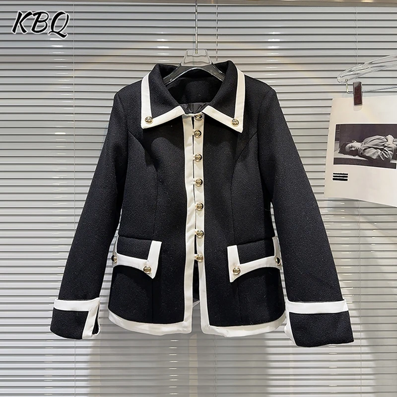 KBQ хит цвета сращенные карманы Тренчи для женщин с лацканами и длинными рукавами