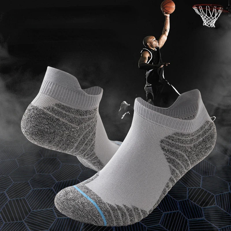 4 Pairs/Lot Mens Basketball Sports Cycling Socks Cotton Ankle Socks Breathable Active Trainer Sports Outdoor Running Socks