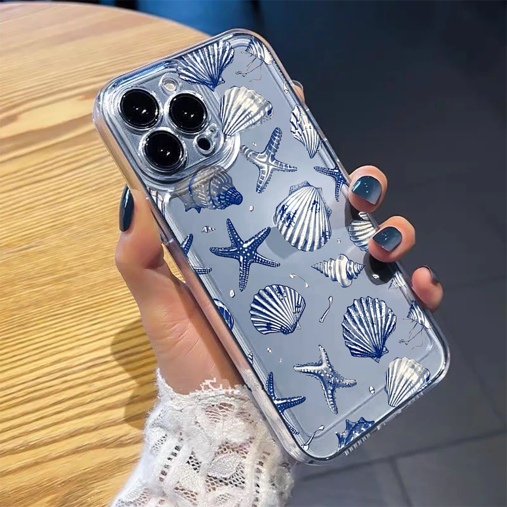 Фото Чехол Ocean Colorful Seashell для телефона Samsung Galaxy S25 Ultra S24 S23 S22 S21 FE A55 A54 A33 A35 A36 A16 A26 Note 20 Cover №4