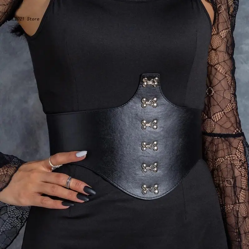 

Vintage Belt Leather Elastic Corset Wide Belt Dress Decorative Waist Belt