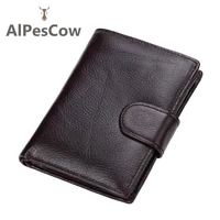 mens genuine leather wallet 100 italy alps cowhide money credit card holders coin pocket classic style anti theft swipe case