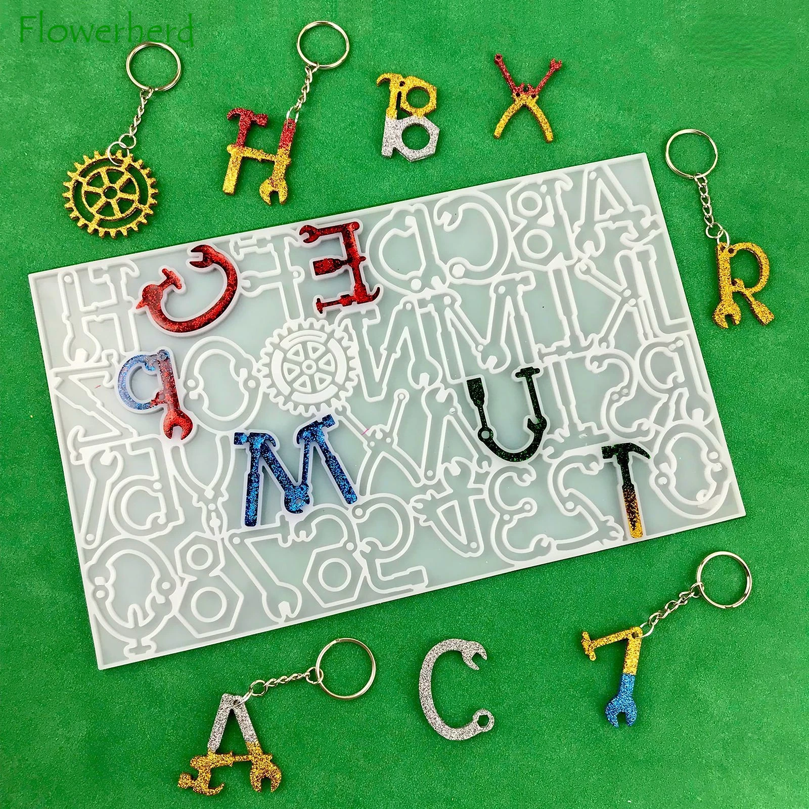 

Repair Tool Alphanumeric Collection Keychain Silicone Mold Diy Creative Alphanumeric Keychain Drop Glue Mold Keychain Mold