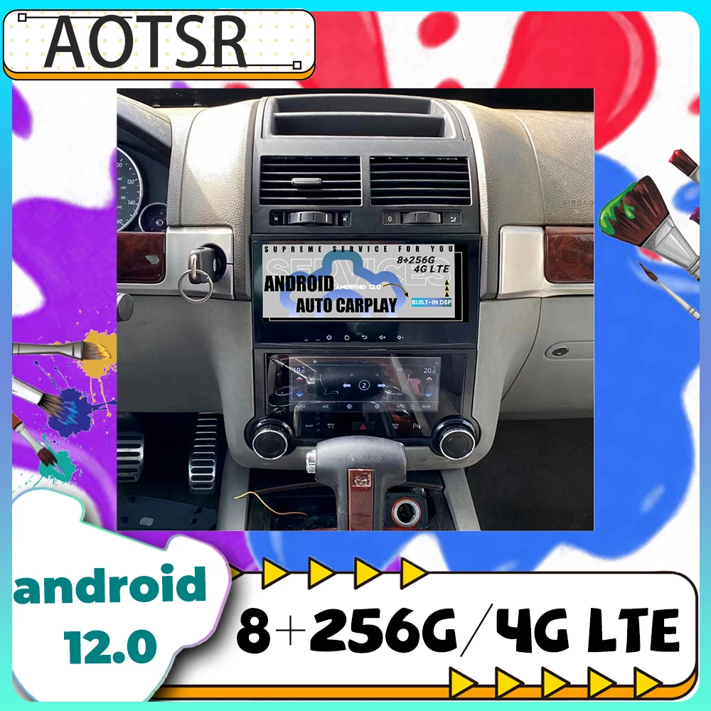 

Tesla Car Radio For Volkswagen Touareg 2003 2004 2005 2006 2007 2008 2009+ Android12 GPS Multimedia Player Bluetooth Head Unit