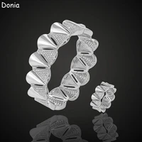 donia jewelry fashion fan shaped micro inlaid aaa zircon bracelet set creative opening ladies bracelet set