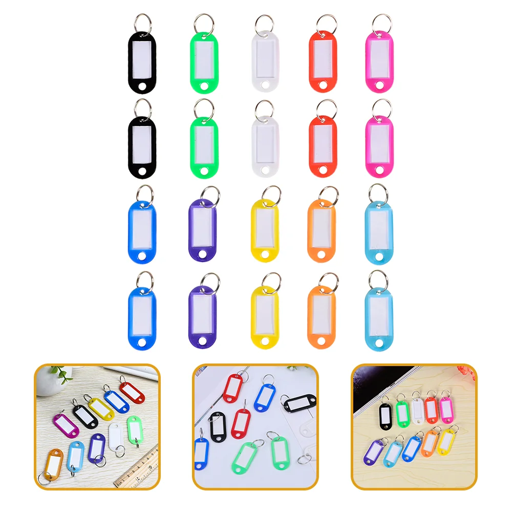 

50 Pcs Label Key Ring Accessory Key Holder Colored Labels For Luggage Tag Car Natacion Accesorios Key Rings Blank