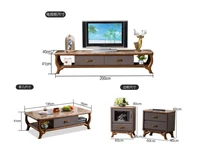 factory modern luxury marble top tv cabinet living room solid wood center table tea table combination adjustable