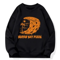 mens sweatshirts surfer boy pizza hoodie o neck long sleeve casual cozy tops harajuku unisex hoodies kawaii cartoon sudaderas