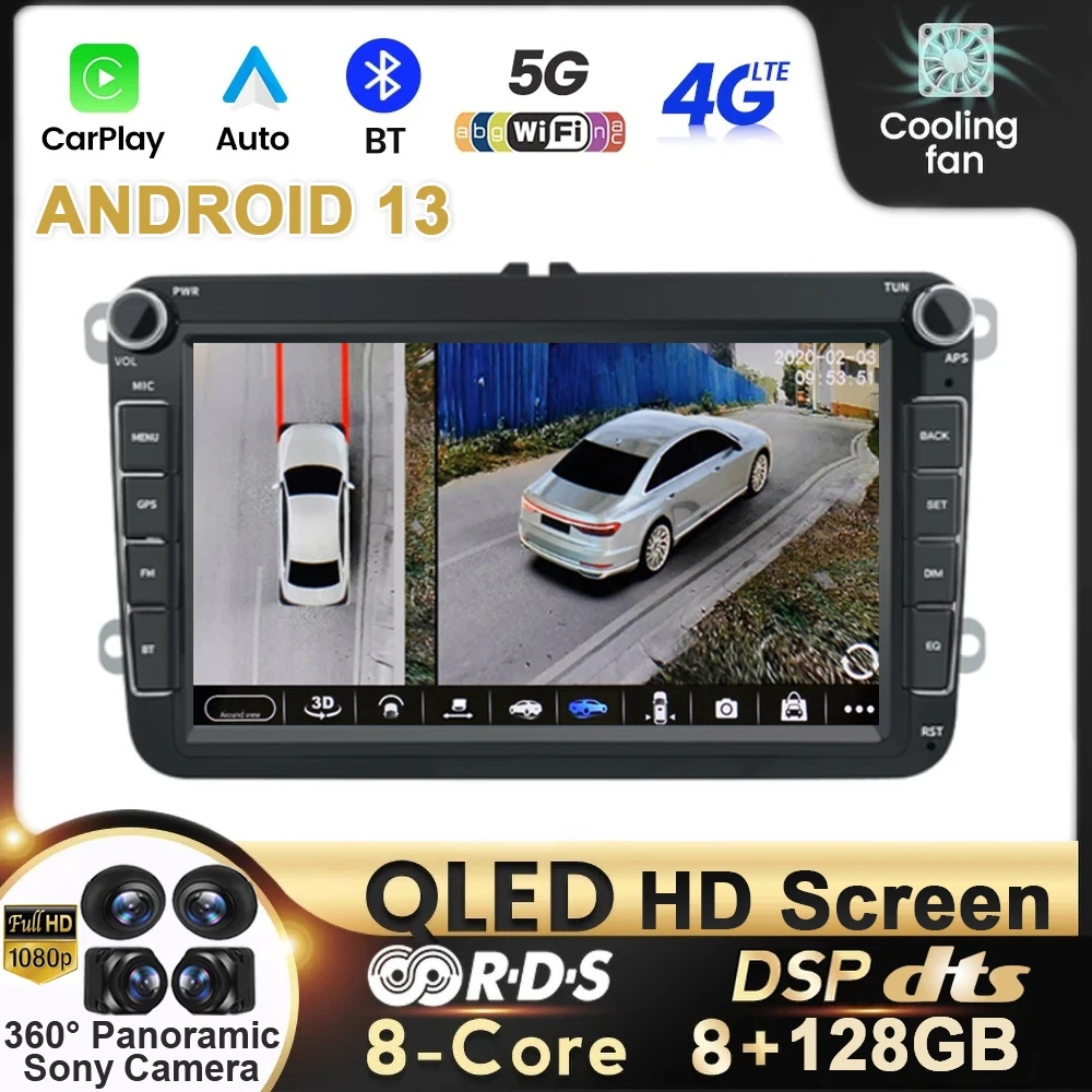 

Автомобильный мультимедийный плеер, плеер на Android 13, с DVD, GPS, для Volkswagen Passat B7 B6, Golf, Touran, Polo, Tiguan, Jetta, типоразмер 2 din