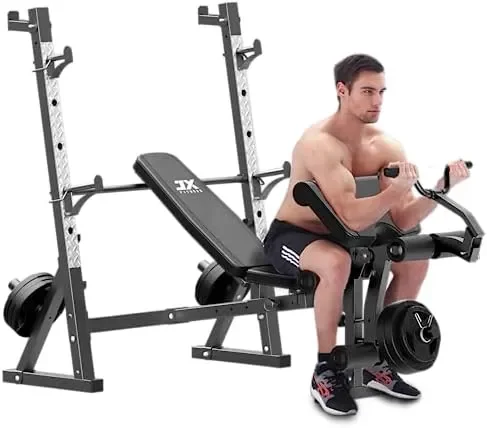 

Weight Bench with Preacher Curl Pad and Leg Developer, Bench Press Set for Home Gym Full-Body Workout 2023 Version