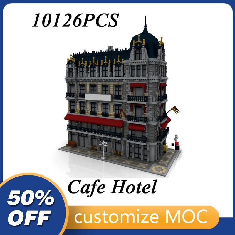 

10126 шт., Детский конструктор MOC Cafe Hotel street