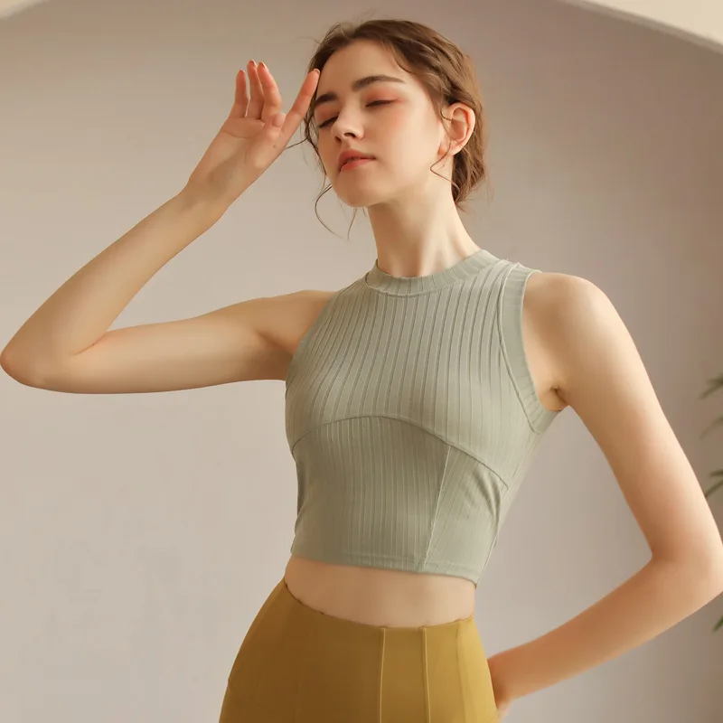 

Sexy Sleeveless Yoga Vest Crop Top Women's Sport Wear For Fitness Gym Women Sport Shirt Workout Running Tops Female Sport Shirts