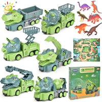 huiqibao dinosaur excavator engineering vehicle model toy childrens inertial transport vehicle boy girl toy dinosaur gift car