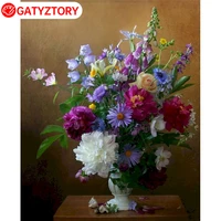 gatyztory pictures by numbers flowers home decoration oil painting by numbers diy drawing canvas hand painted wall art