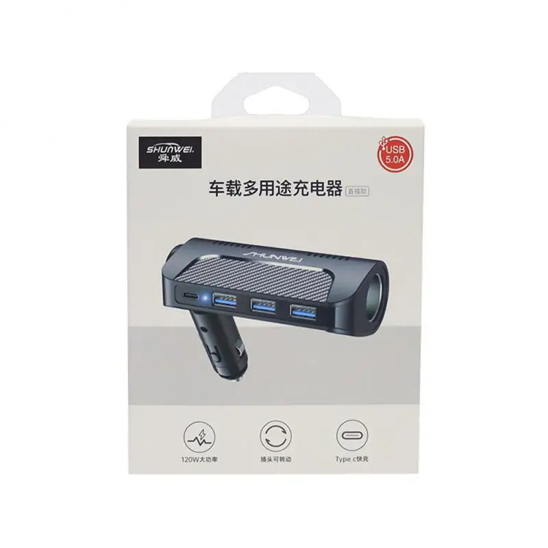 Three USB C Car Charger,Auto Accessories Tools Fast Charge Type-c For IPhone 13 12 Huawei Samsung Car For Tesla Bmw E46