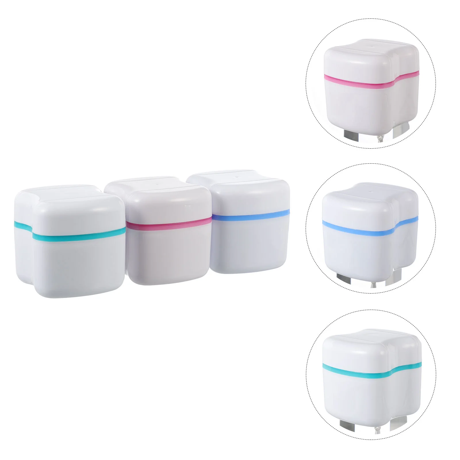 

Denture Case Retainer Box Holder Container Storage False Teethcleaning Mouthguard Cup Clipwomen Partialorthodonticlid