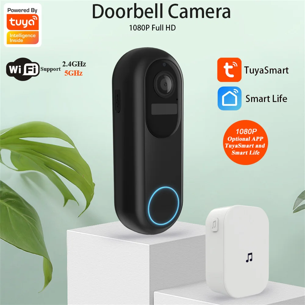 Tuya Smart Video Doorbell Waterproof Night Vision Home Security 1080P FHD Camera Digital Visual Intercom 2.4GHz 5GHz WIFI Best