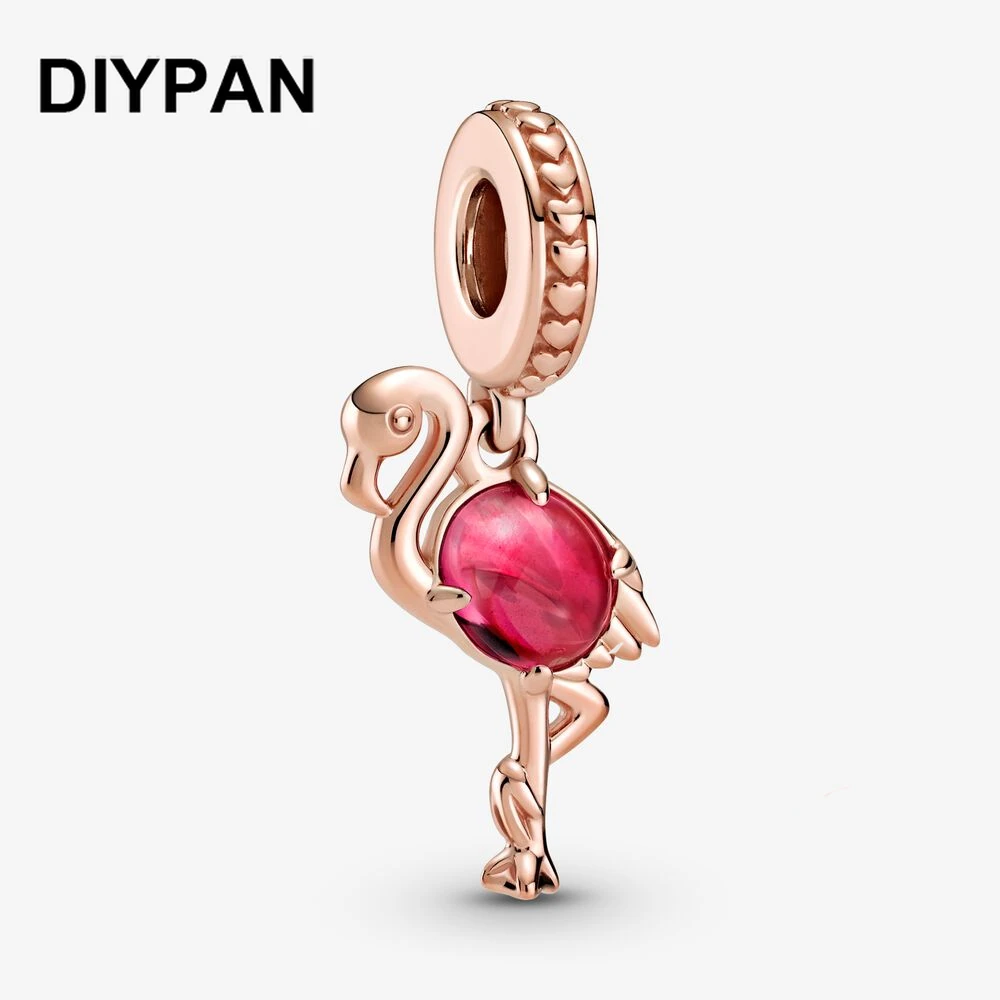 

Розовые подвески в виде фламинго из муранского стекла, подходят для браслетов Pandora