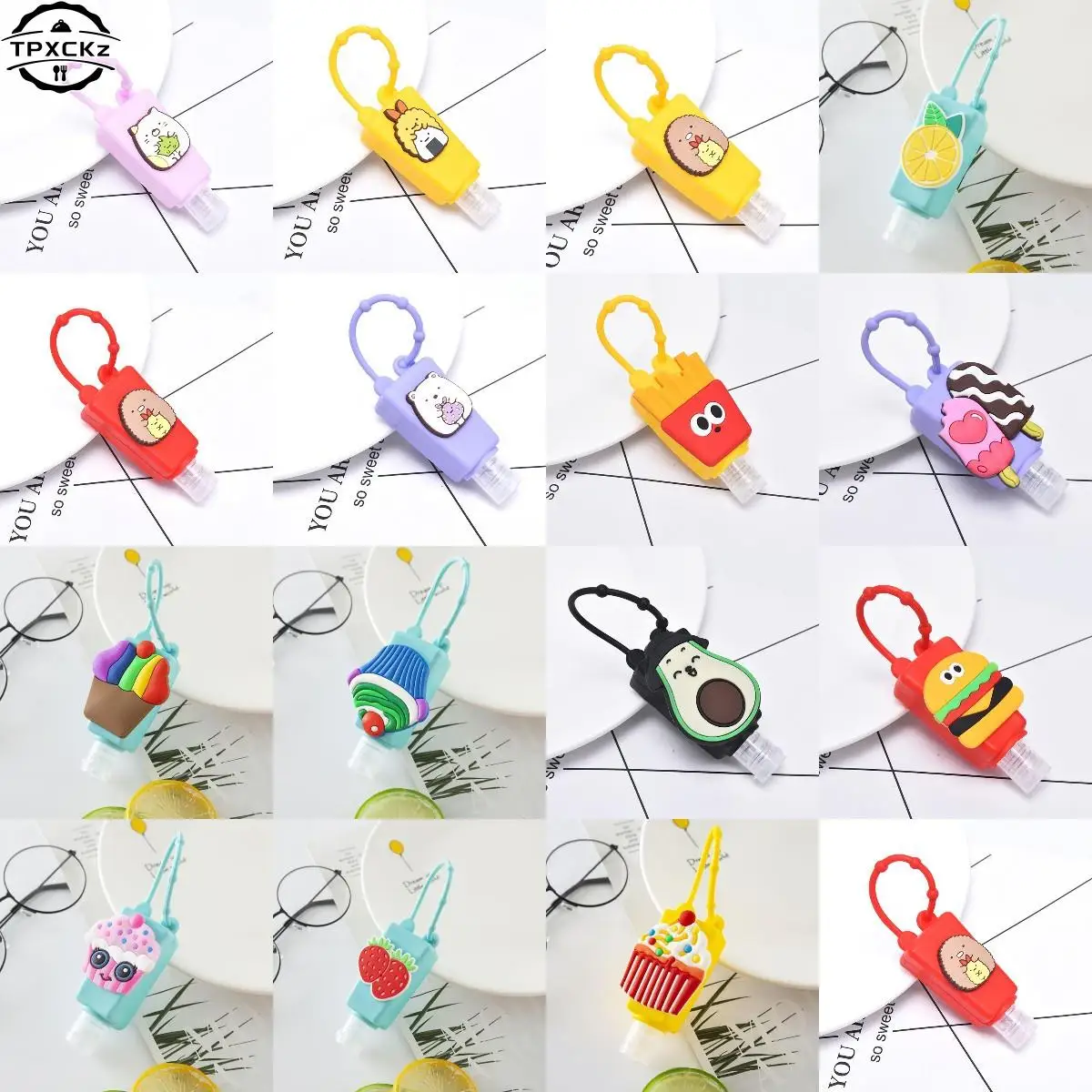

30ml Silicone Pocketable Cartoon Waterless Hand Sanitizer Antibacterial Holder With Empty Bottle