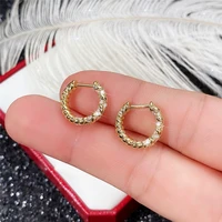 2022 new fancy twist design hoop earrings ladies shiny delicate small hoop earrings daily wear fashion all match earrings