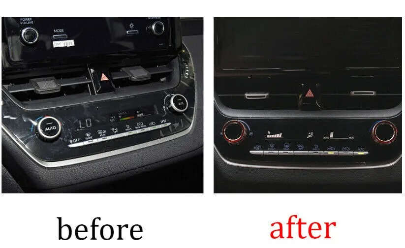 

100% Brand New AC Knob Cover Trim 2pcs Accessories For Toyota Corolla Middle Console Red Replacement 2019-2021