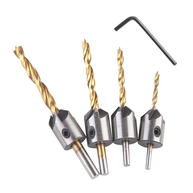 

Countersink Drill Bits Set Counter Sink Drill Bit for Wood Woodworking High Carbon Steel Carpentry Bit with Chamfering R9UF